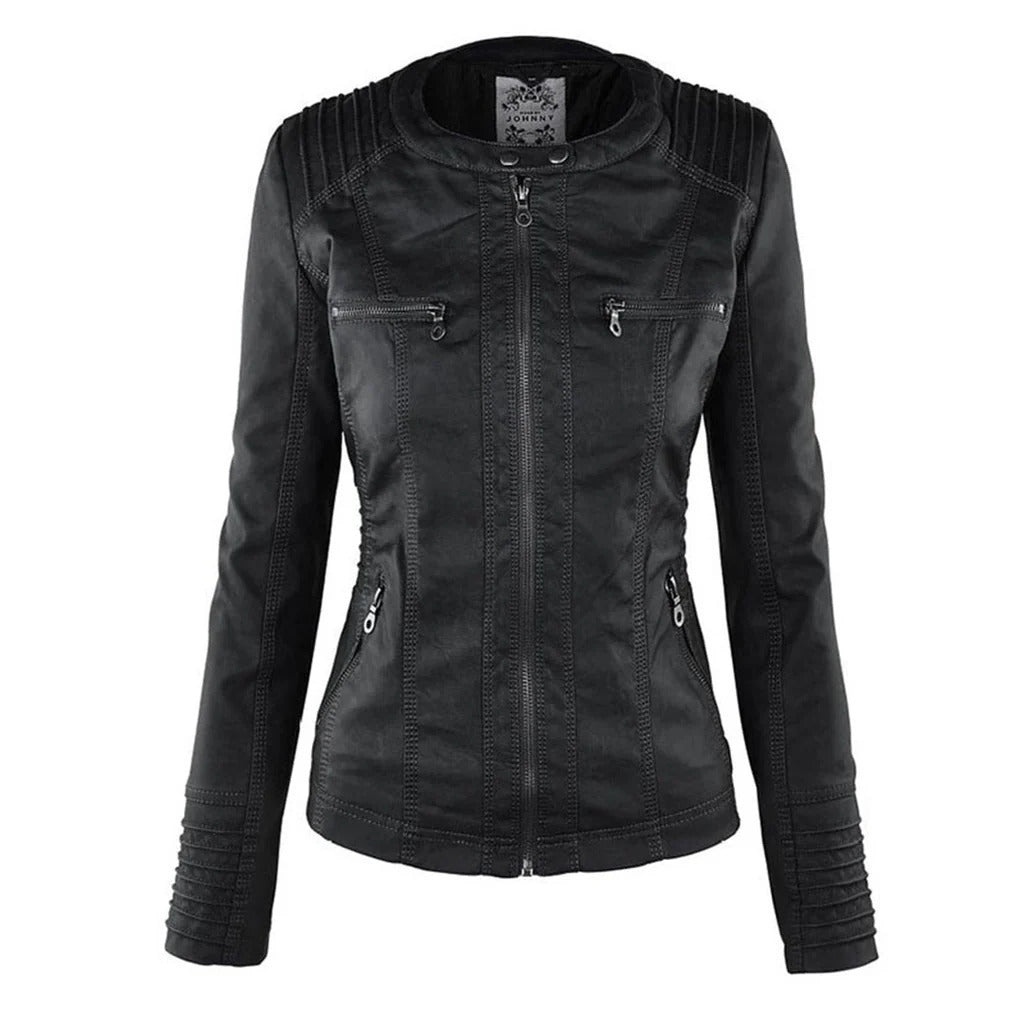 GIANNA  | Damen Lederjacke mit Kapuze