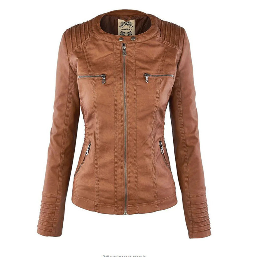 GIANNA  | Damen Lederjacke mit Kapuze